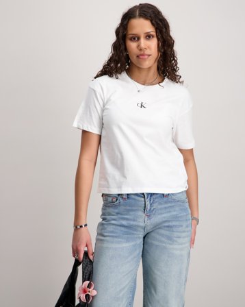 Calvin Klein CK LOGO BOXY T-SHIRT Hvit T-skjorter Jente - Kids Brand Store