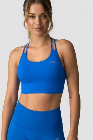 ICANIWILL - Ribbed Define Seamless Sports Bra Cobalt Blue - Urheiluliivit - Naiset - Treenivaatteet ICIW:ltä