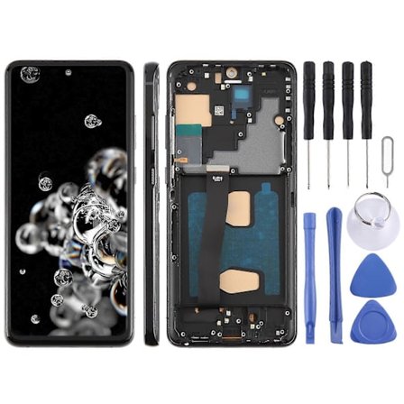 For Samsung Galaxy S20 Ultra SM-G988B 6.78 tommer TFT LCD-skjerm Digitizer Full Assembly med ramme, Støtter ikke fingeravtrykksidentifisering