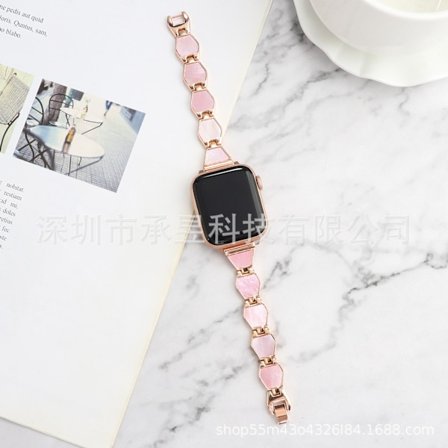 Klockarmband för Apple Watch iWatch 42/44/45/46/49mm roséguld pulver skal