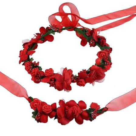 Solroshårkrans Daisy Flower Pannband RÖD