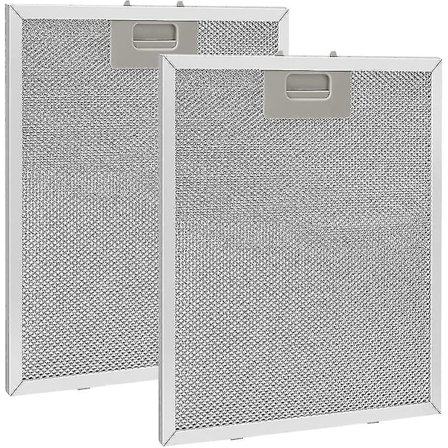 Två fettfilter i metall, kompatibla med köksfläktar, 320x260mm, nätfilter, tillbehör till köksfläkt - silver (FMY)