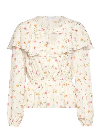 Bubbleroom Flounce Blouse - Cream - L