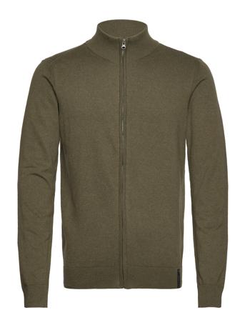 Inchancellor Knitwear Full Zip Jumpers Kakigrønn INDICODE*Betinget Tilbud