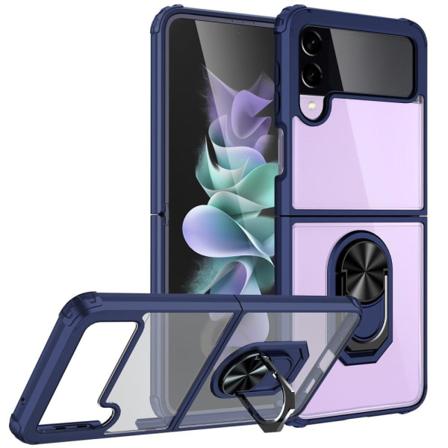 Samsung Galaxy Z Flip3 5g Tpu-skal Med Ett Stativ - Blått Blå