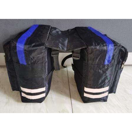 Sykkel terrengsykkel bag bakre stativ bag Dobbel bæreveske Blue 26.5*16*31.5cm
