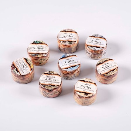 Vintage Washi Tape-set, 8 Rullar Scrapbooking Maskeringstejp med Brända Kanter, Dekorativ Tejp-kit för DIY-dagbok, Planerare, Bullet Journal