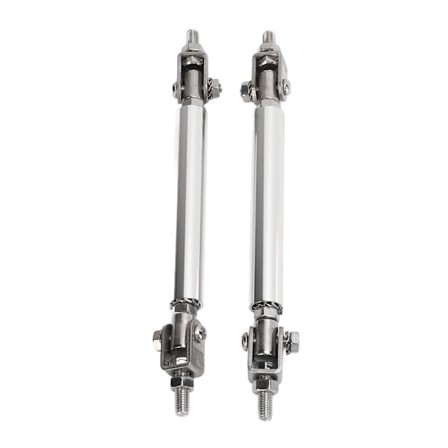 2 stk. Splitterstag 7,5 cm Justerbar Støtfangerbeskytter Lip Rod Splitter Sølv Universal For Bil