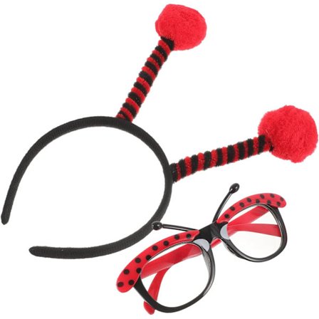 1 sæt mariehøne kostume cos kostume briller tøj plastik