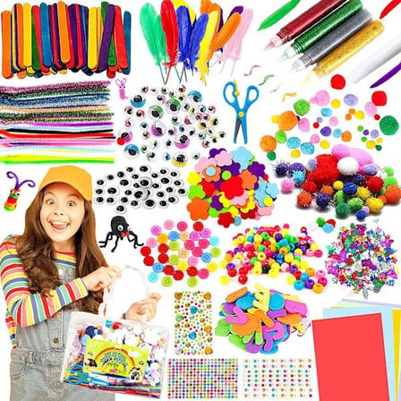 1400 stk DIY-sett Barnas håndlagde kunst og håndverk Fine Art ornamenter