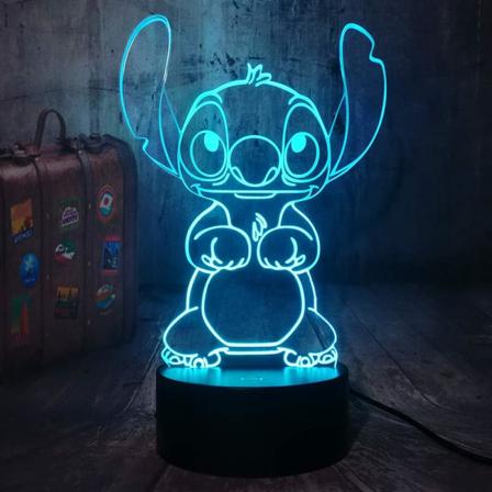 Lilo Stitch Lampe Tegneserie Søt Stitch Figur Venner 3D LED