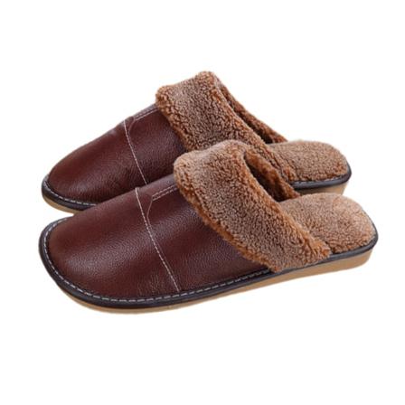 Unisex Flat Fuzzy Tofflor Slip On House Skor