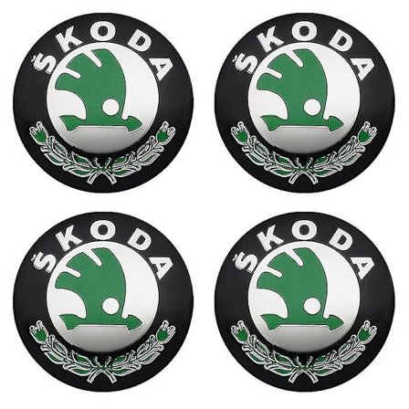 4 stk 56mm 60mm Deksel for Hjulnav, Dekorativt Emblem, Klistremerker, Tilbehør til Skoda Rapid Octavia Fabia Superb Kodiaq Kamiq, 56mm Grønn