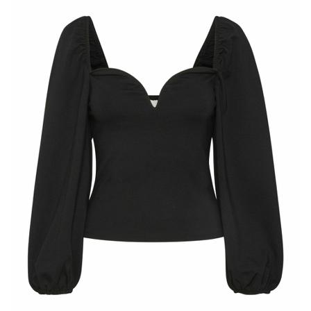 Gestuz, Long Sleeve Tops Czarny, Kobieta, Rozmiar: S