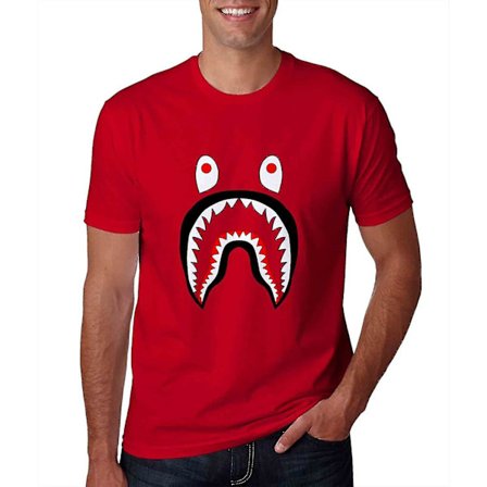 Bape Shark Röd Tshirt För Man