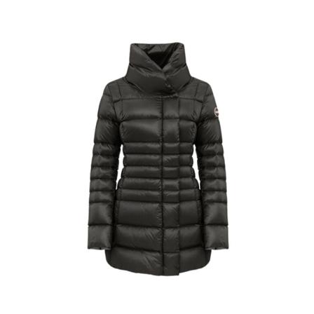 Colmar Long Down Jakke With High Collar Sort, Dame