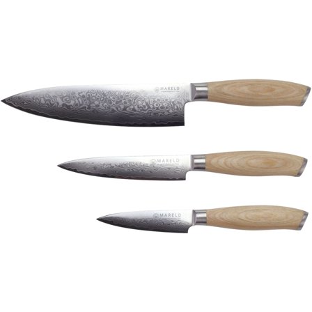 Mareld Akio knivsæt, 3 dele - Lyst pekkatræ | KitchenOne