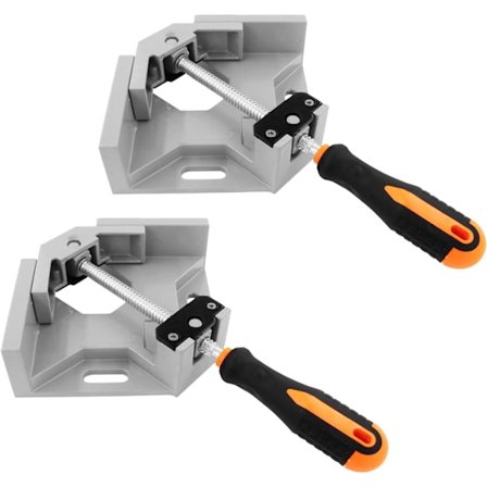 Kulmapidike, 90 asteen kulmapidike, 2 säädettävää kahvaa, puusepän puristin, (iso koko)