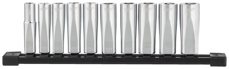 Milwaukee 4932492509 Hylsesæt 9,525 mm lange, 10 dele metrisk, Håndværktøj