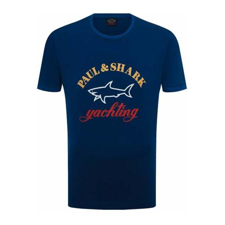 Paul & Shark, Logo T-Shirt Niebieski, Mężczyzna, Rozmiar: 2XL