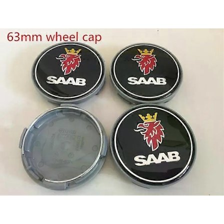 4 st 56mm 60mm 63mm 65mm 68mm SAAB Bil Hjulcentrumkåpa Navkapsel Resin Badge Emblem klistermärke kompatibel Kompatibel med 03 10 BJ SCS 9 3 9 5 - 