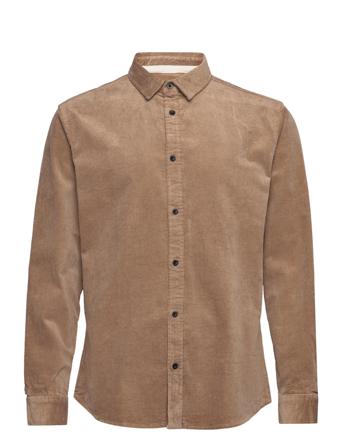 Akleif Corduroy Shirt Skjorta Casual Beige Anerkjendt