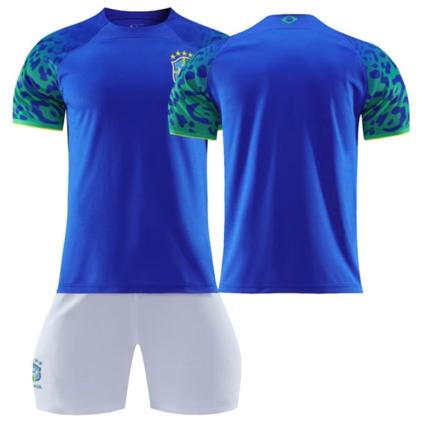 22-23 Brasilian vieras sininen nro 20 Vinicius 10 Neymar 18 Jesus pelipaita setti jalkapalloasu Brazil away game without number #16