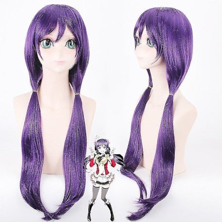 Anime Lovelive! Wig Nozomi Tojo Black Purple Long Hair Hi