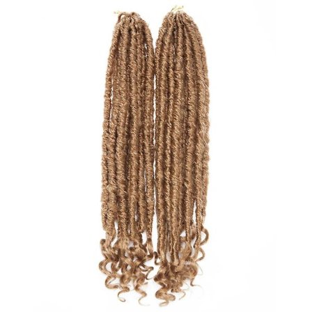 16 tum Goddess Faux Locs Crochet Hår Silkesmjukt Naturligt DreadLocks Syntetiska Crochet Flätor Hårförlängningar