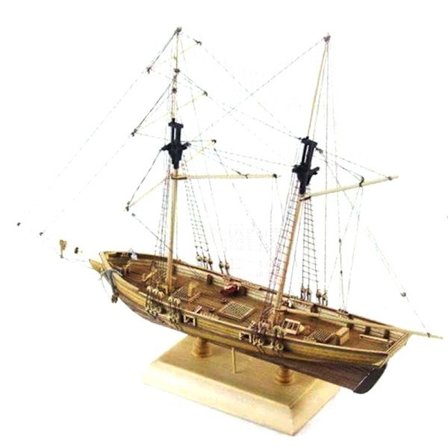 1:70 Ny Hamn Trä Segelbåt Modell DIY Kit Skeppsmontering D Färg onesize