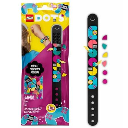 LEGO 41943 DOTS Gamer-armbånd med lykkebringer, smykkesæt med charme, kreative hobbyer for børn +6 år