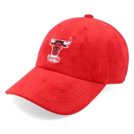 Mitchell & Ness - NBA Červená unconstructed Kšiltovka - Chicago Bulls Velour Scrunch Strapback Red Dad Cap @ Hatstore
