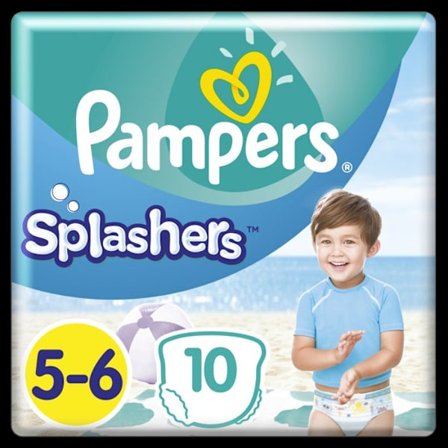10 Couches Splashers Storlek 5-6, Pampers