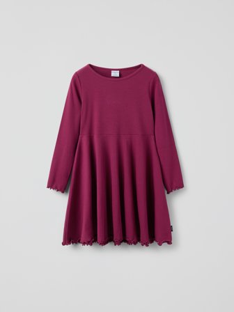 Geripptes Drehkleid - 116 - kinderbekleidung - pink - Polarn O. Pyret