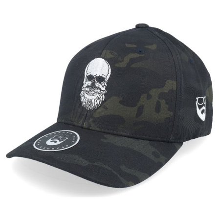 Bearded Man - Camo flexfit Keps - Bearded Skull Black Camo Flexfit @ Hatstore