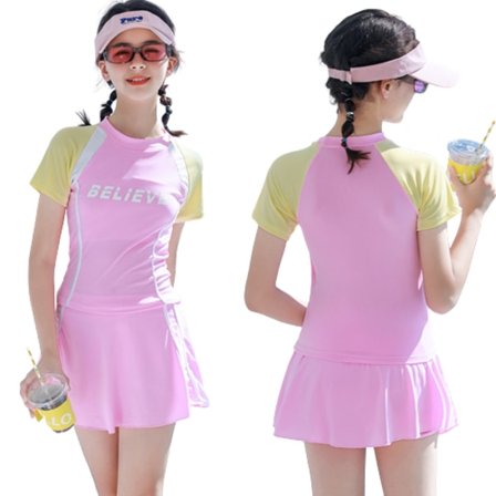 Flickor Baddräkt UPF 50+ UV Barn Tvådelad Baddräkt Solskyddskläder