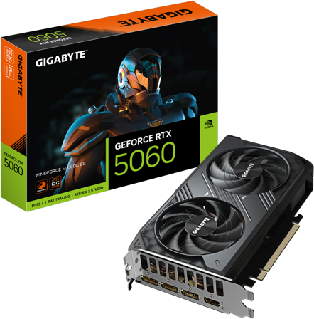 Gigabyte-GeForce RTX 5060 WINDFORCE MAX OC 8GB-Gigabyte GeForce RTX 5060 Winforce Max OC-Computer components-Nvidia