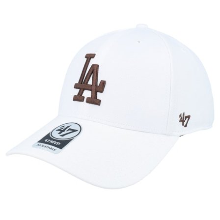 47 Brand - MLB Blanc adjustable Casquette - Los Angeles Dodgers Mvp White/Brown Adjustable @ Hatstore