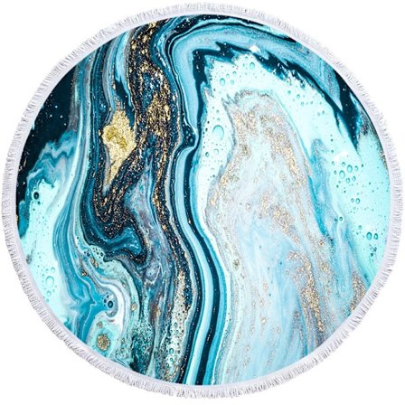 Stor Rund Sandsäker Mikrofiber Strandhandduk, Superlätt Strandmatta