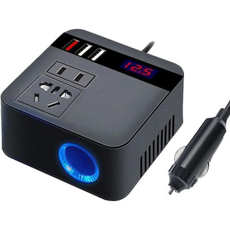 120W 12V 24VDC til 220VAC Bil Strømomformer Converter med Tre USB Opladningsporte USB Bil Stik Adapter til Køretøjer
