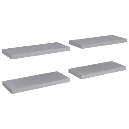 Vidaxl Svävande Vägghyllor 4 St Grå 60x23,5x3,8 Cm Mdf Grå