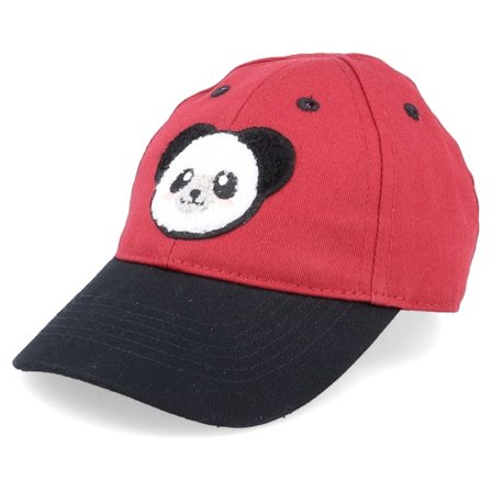 Kiddo Cap - Rouge adjustable Casquette - Kids Panda Chenille Patch Red/Black Adjustable @ Hatstore