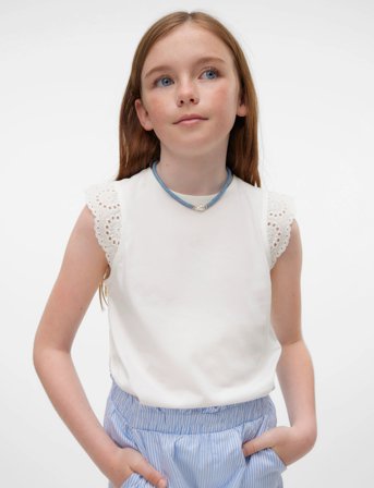 Vero Moda Girl Vmemily Sl Gathering Top Jrs Girl Noos - White - 116