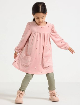 Lindex Tunika I Velour - Pink - 92