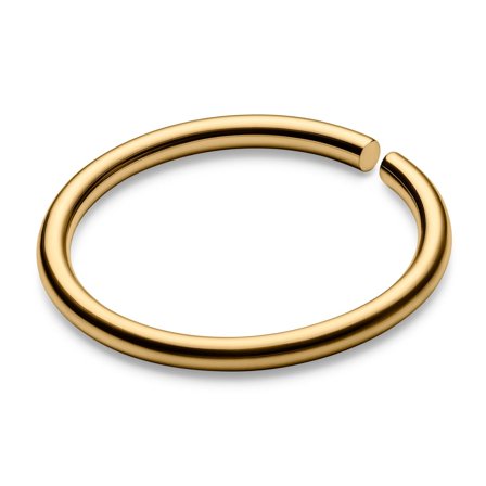 8 mm Seamless Gold-Tone Titanium Piercing Ring for Men - Lip piercing jewellery