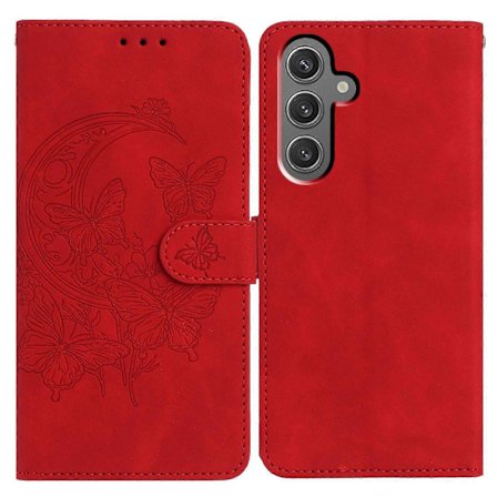 Samsung Galaxy A56 5G Kotelo Perhonen Kukka Kuvioitu PU Nahka Lompakko Jalusta Puhelinkotelo