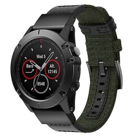 Lærreds- og læderurrem til Garmin Fenix5x Plus Fenix3, håndledsrem Størrelse: 150+110 mm
