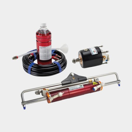 Kit sterzo idraulico Hydrodrive MF350W, per fuoribordo fino a 350 hp + pompa a timone + tubo idraulico + olio + cilindro + set di chiavi