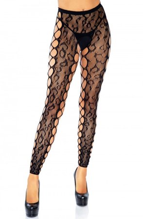 Leg Avenue Footless Crotchless Tights O/S Strumpbyxor - Blushme.se
