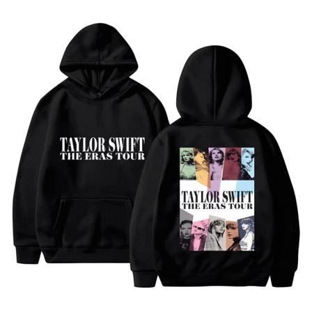 2024 Europeisk og amerikansk sanger Taylor new fashion taylor swift enkel trykt europeiske og amerikanske hettegenser for menn og kvinner black XS